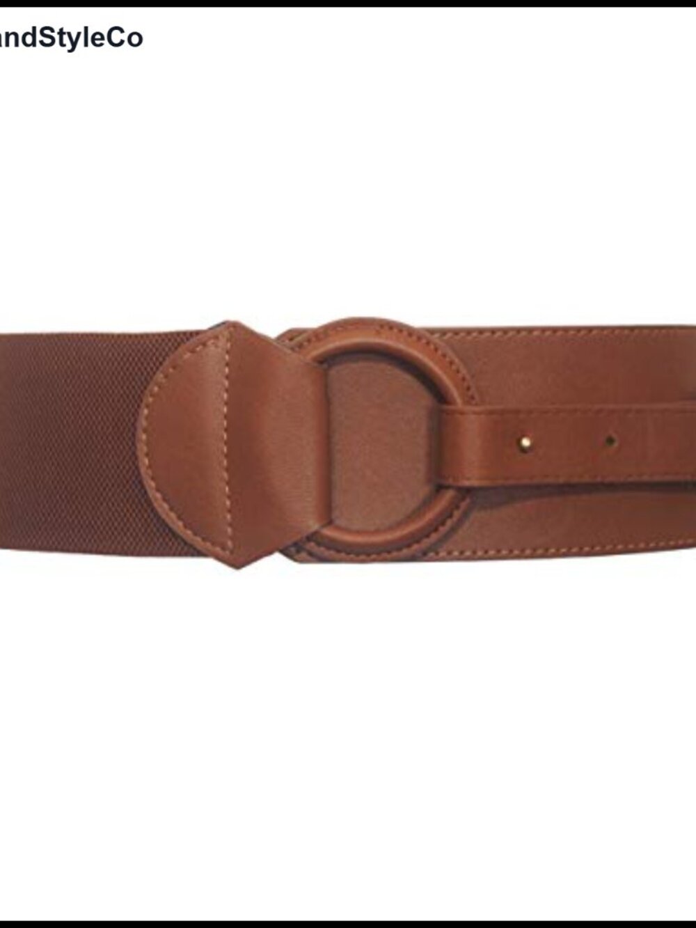 Plus Size Elastic Leatherette O-ring Buckle Wide Fashion Belt